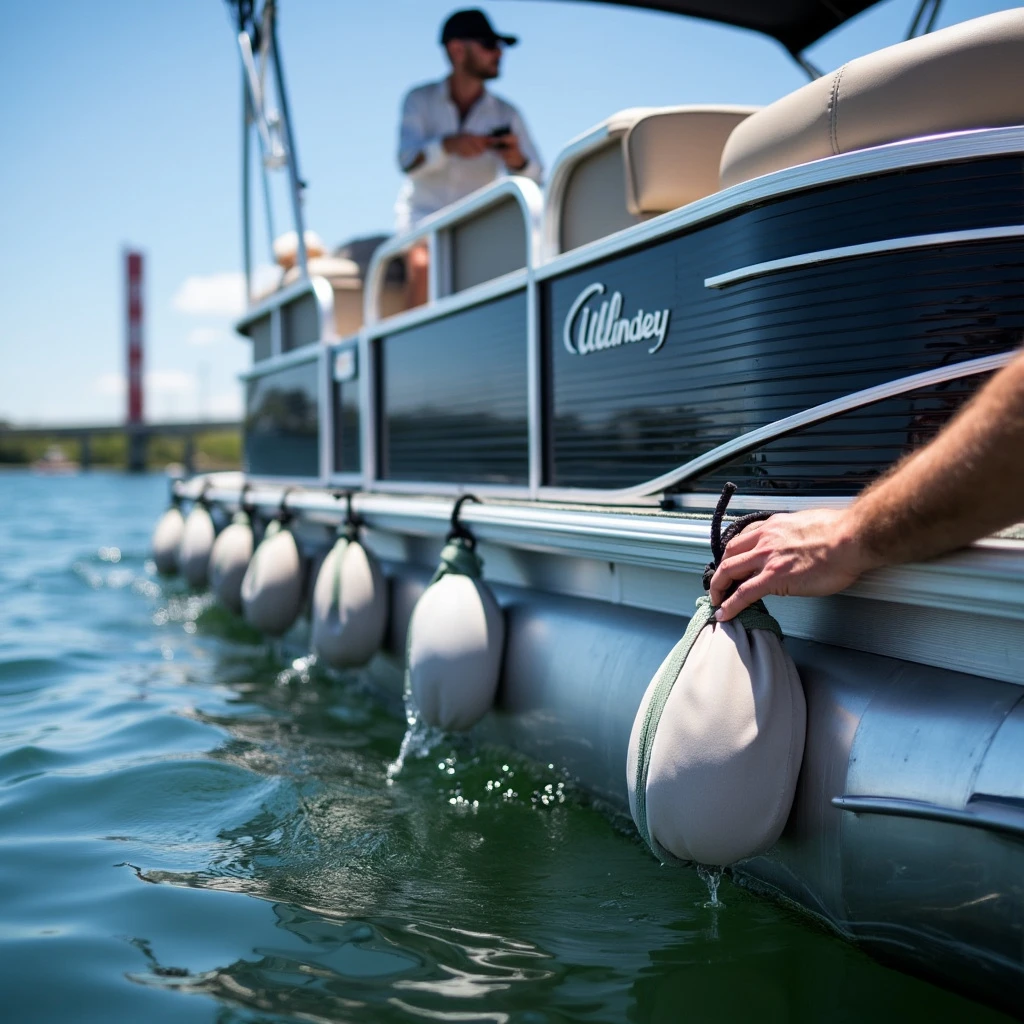 pontoon boat with fenders