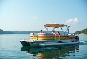 Bungee Cord Railings on Pontoon