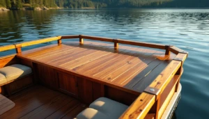 Pontoon with Wooden Railing