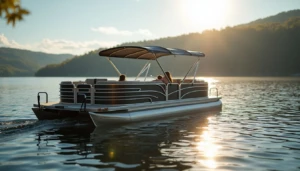 Repurposed Metal railing on pontoon